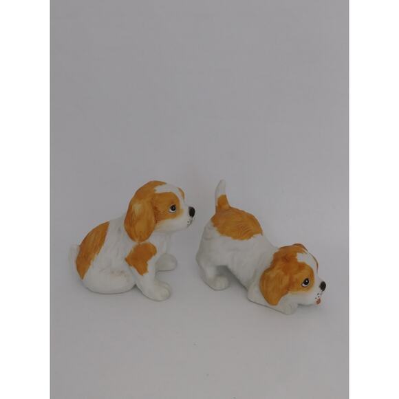 Vtg St Bernard Labs Puppy Figurines Japan 2 Puppies Tan and White Dogs (9) - Picture 3 of 7